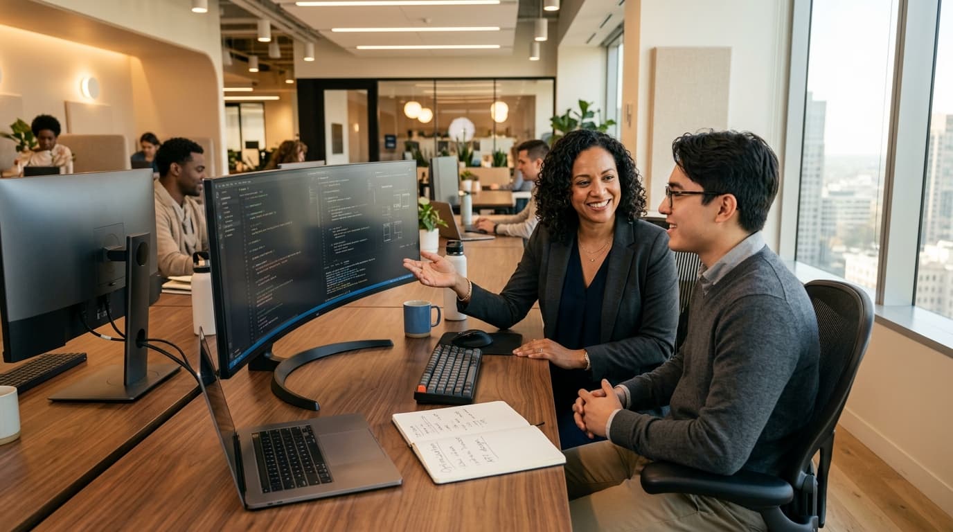 Software engineers undergoing calibrated stack training and practical evaluation at Talenty Consulting